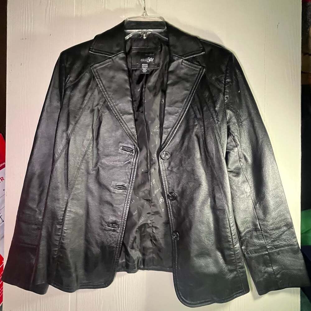 East 5th Genuine Leather Black Blazer Size M